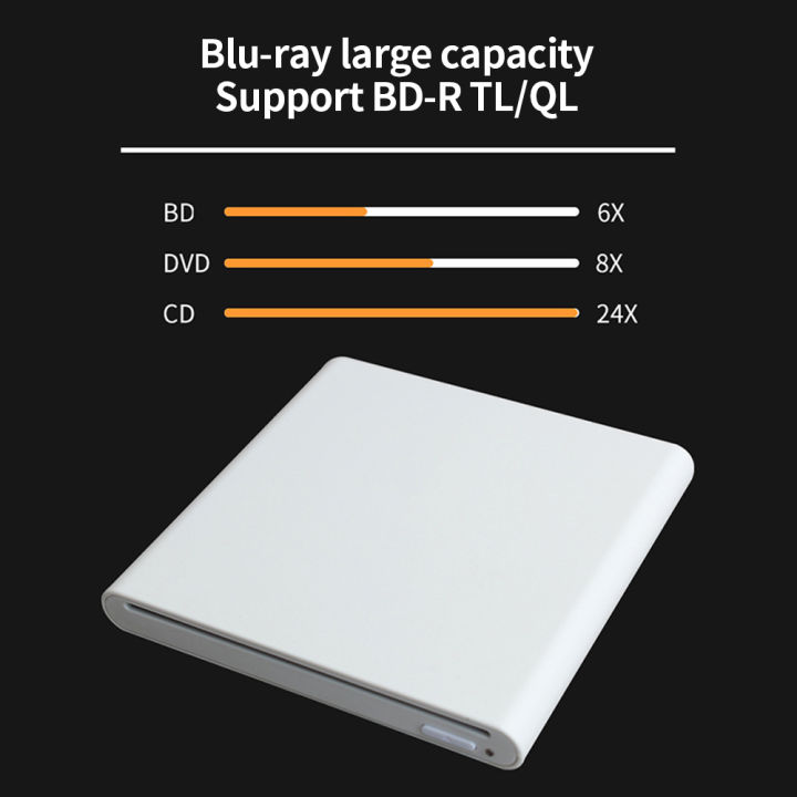 USB3.0%20Suction%20Blu-ray%20Drive%20External%20Optical-drive%20Portable%20DVD%20Driver%20for%20Windows/IOS%20Silver%20-%20Image%203