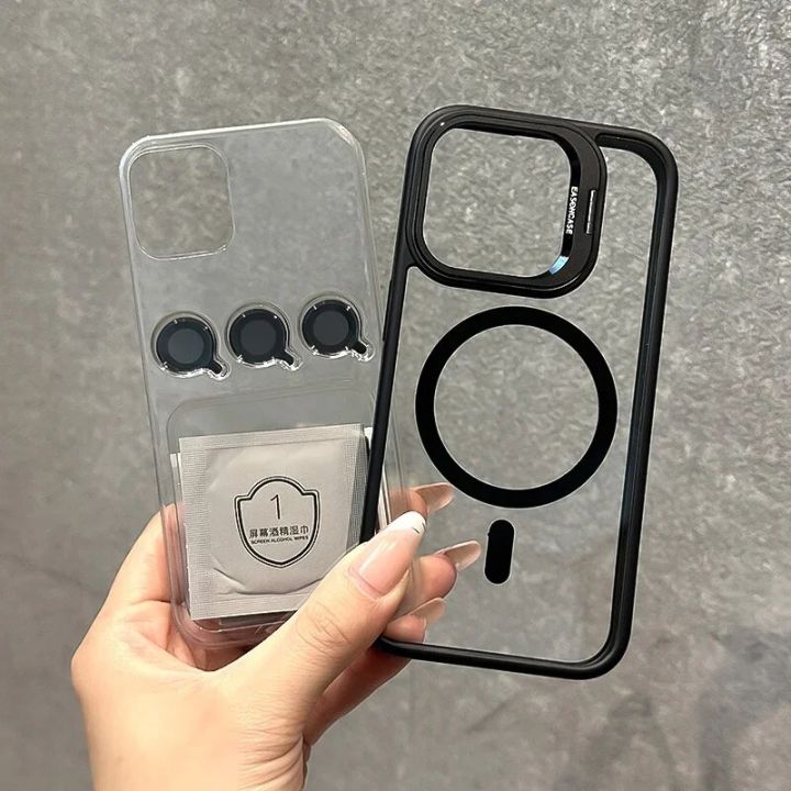 HOCE%20Invisible%20Bracket%20with%20Lens%20Film%20Magnetic%20Phone%20Case%20For%20iPhone%2017%2016%2015%2014%2013%2012%20Pro%20Max%2015%20Plus%2011%20Magsafe%20Case%20Lens%20Kickstand%20Clear%20TPU%20Protector%20Cover%20-%20Image%205