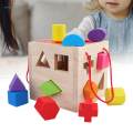Geometric Blocks Sorting Box Puzzle Geometric Block Sorting Shape Sorter Toy for Party Favors. 