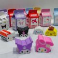 Cute Mini Milk Carton Sanrio My Melody kuromi Cinnamoroll kitty Erasers Kawaii Retractable Push Pull Rubber Erasers Wipe Clean Correction Tools Kids Toys School Office Supplies. 