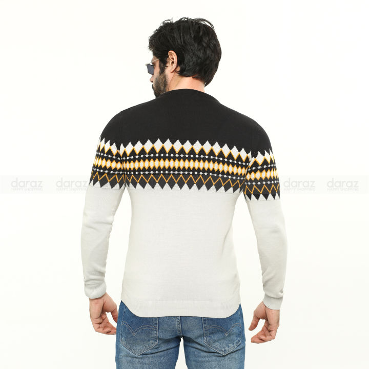 Premium%20Quality%20Silver%20Black%20Color%20Cotton%20Wool%20And%20Spandex%20Full%20Sleeve%20jacquard%20Sweater%20For%20Men%20-%20Image%202