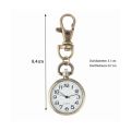 R ze Quartz Movement Keychain Keyring Watch Pocket Watch Round Dial. 