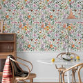 Colorful Floral And Leaves PVC Wallpaper Peel And Stick Home Decor Cabinet Sticker Morden Waterproof Kitchen Bathroom Wallpaper. 