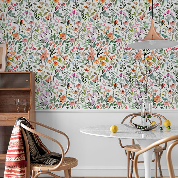 Colorful%20Floral%20And%20Leaves%20PVC%20Wallpaper%20Peel%20And%20Stick%20Home%20Decor%20Cabinet%20Sticker%20Morden%20Waterproof%20Kitchen%20Bathroom%20Wallpaper%20-%20Image%202