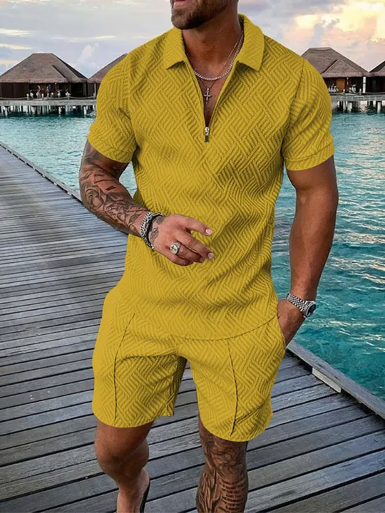 2023%20New%20Summer%20Men's%20Shorts%20Set%20Short%20Sleeve%20Zip%20Polo%20Shirt%20Street%20T-shirt%20Two%20Piece%20Casual%20Sportswear%20Dislikelike%20-%20Image%204