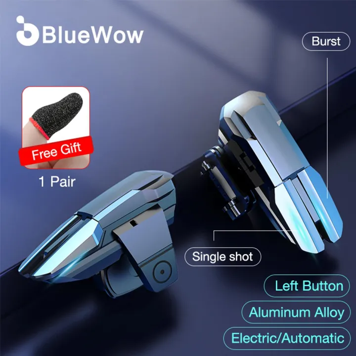 [Automatic] [20Hours] BlueWow JS27 Gamepad Joystick For PUBG Mobile Controller Auto High Frequency Click Joypad Trigger Button, L1R1 Shooter For Android Ios