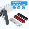 Folding Mini Metal Phone Holder Aluminum Alloy Back Stick Invisible Portable Bracket Universal Mobile Desktop Phone Bracket. 