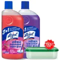 (Tiffin Box Free) Lizol Disinfectant Floor & Surface Cleaner 2 X 500ml Floral & Lavender.
