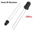 10Pcs- IR Receiver LED Sensor 3mm 940nm IR LED Light Infrared Receiver RX LED Sensor Light 3mm.