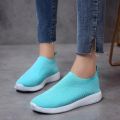 【Deal】 Summer New Lightweight Flying Large Size Socks Shoes Women Breathable Mesh Casual Flat Bottom Comfortable Women's Shoes.
