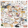 50Pcs Cartoon Cute Cat Cartoon Waterproof Sticker Skateboarding Snowboard Retro Vinyl Sticker Graffiti Notebook Sticker.