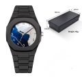 Men's Arabic Numeral Quartz Watch PC Plastic Material- Aura Arabic Watch - Black.