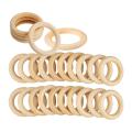 25 Pcs Natural Wood Rings 70mm Unfinished Macrame Wooden Ring Wood Circles for DIY Craft Ring Pendant Jewelry Making.