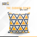 Cotton Cushion Cover, Yellow & Black, (20"x20"), Only Cover, 1 Pcs. 