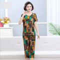 Mom's Summer Ice Silk Suit Middle-Aged and Elderly Women's Clothing Two-Piece Suit Grandma's Clothes Summer Clothes for the Elderly Women's Summer. 