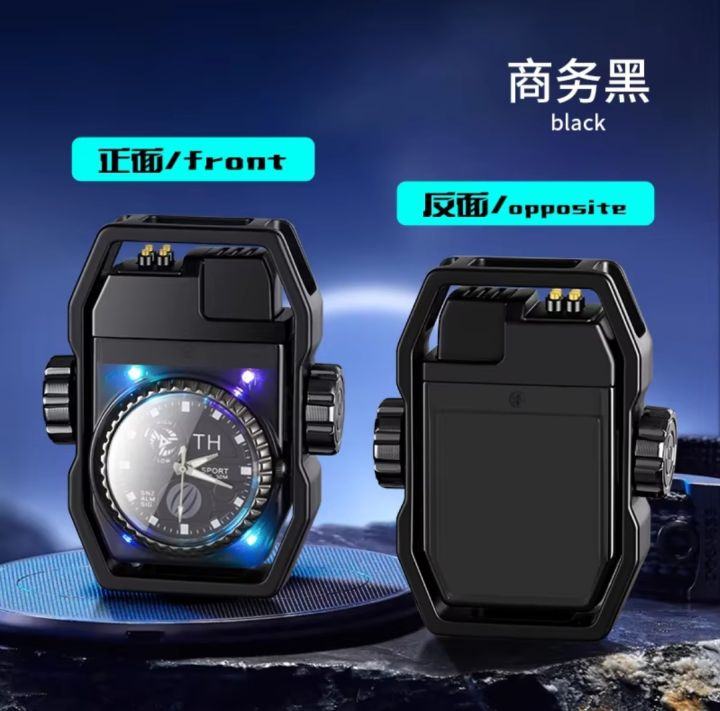 Metal%20True%20Watch%20Double%20Arc%20Pulse%20W!ndproof%20Charging%20L!ghter%20Cool%20LED%20Colored%20Light%20Fashionable%20USB%20Charging%20L!ghters%20-%20Image%204