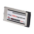 (New) high-speed dual 2 Port USB 3.0 express card 34mm slot express card PCMCIA converter adapter for laptop notebook.
