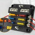 NXFDSIOZ 4X 6-Way Waterproof Fuse Block,with LED Indicator 12 Circuits with Negative Marine Fuse Box for Dc 12/24V Car RV Truck. 