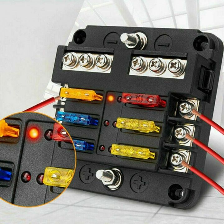 NXFDSIOZ%204X%206-Way%20Waterproof%20Fuse%20Block,with%20LED%20Indicator%2012%20Circuits%20with%20Negative%20Marine%20Fuse%20Box%20for%20Dc%2012/24V%20Car%20RV%20Truck%20-%20Image%203