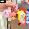 BT21 Kawaii Popular Anime Cooky TATA Koya RJ Shooky Mang Chimmy Mini Plush Keychain Pendant Baby Pacifier Plush Doll Bag Pendant Ornament Gift.