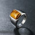 Natural Yellow Tiger's Eye Gemstone SILVER PLATED RING For Men - Ring For Men.