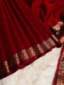 Half Silk Tangail Saree for Women with Blouse Piece – Traditional Red Tangail Saree with Golden Border – Soft Elegant Party & Wedding Wear Saree | DivaDrape.
