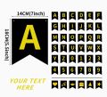 Custom Letter Banner Kit/DIY Personalized Banner For Birthday Banner/Customized Black Name Banners Gold Stamping Letters And Number Bunting Banner For Birthday Anniversary Halloween Wedding Events Party Decoration.