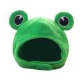 Cute Plush Frog Hat, Winter Scarf Cap, Ears Winter Ski Hat, Full Headgear Novelty Party Dress up Cosplay Costume, Green.