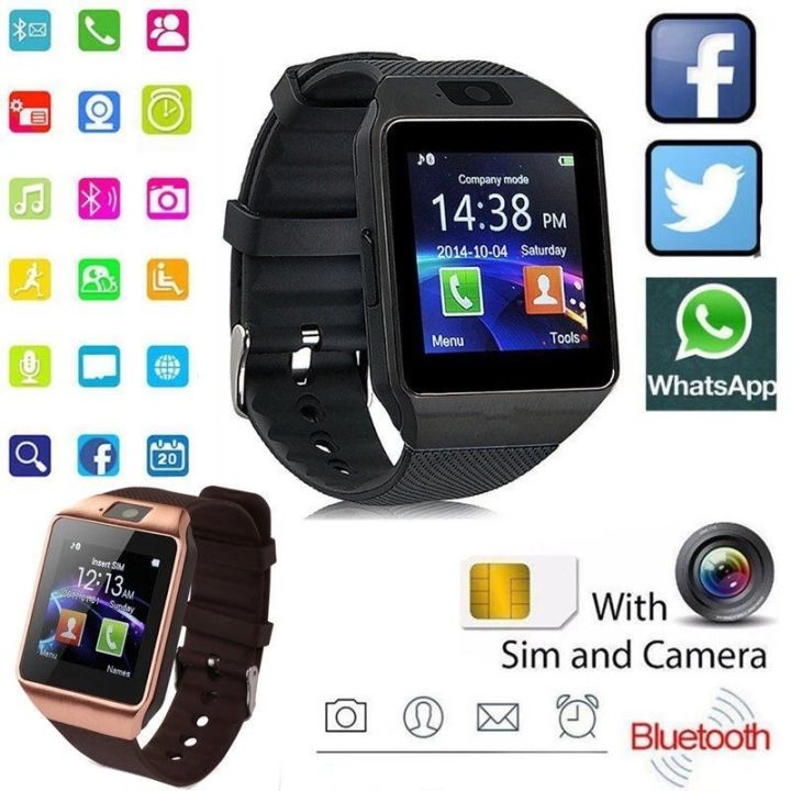 Bluetooth Smart Watch Men Business Call Smartwatch 2023 New Women Fashion With Camera reloj Smart Watches dz 09 PK Q18