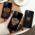 Russia Flags Black Silicone Phone Case for IPhone 15 12 11 13 14 Pro Max XS XR 8 7 Plus Soft Cover Vintage USSR CCCP Flag Fundas.