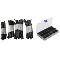150Pcs Wire Black Case Set Heat Shrink Tubing Wrap Tube Assorted Sleeves with Heat Shrink Tubing 3-4-5-6MM 4 x 1.