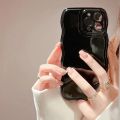 Soft Solid Color Curly Wavy Phone Case For iPhone 15 14 13 12 11 Pro Max 14 Plus Plain Silicone Shockproof Bumper Back Cover. 