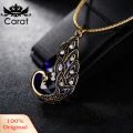 Carat 3Pcs Rhinestone Earrings Jewelry  Gemstone Peacock Pendant Fashion Necklace. 