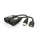 Cat6/Cat5/Cat5e 6 LAN Ethernet Network Extension Cable with USB 2.0 Male to Female Adapter.