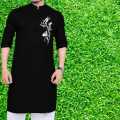 Eid Special Solid Color High-Quality Semi-Long Fashionable print Cotton Panjabi For Men - Comfortable to Wear in All Seasons and Occasions. 