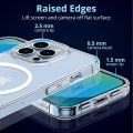 For Apple iPhone 13 Pro Max MagSafe Compatible Shockproof Transparent Slim Fit Wireless Charging supported Frosted Border Phone Back Case Mobile Cover-ELF.
