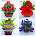 Artificial 5 Flower For Both Desk Or Hanging In Plastic Tob For Decoration.