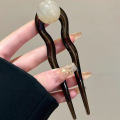 New high-end coconut jelly ball retro simple beads U-shaped hairpin acrylic hairpin hairpin headdress hairpin.