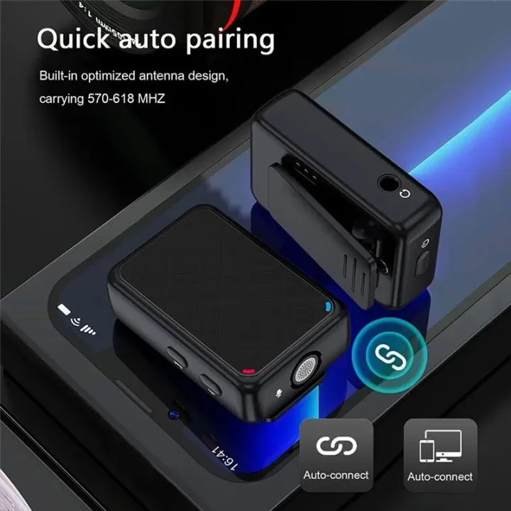 Wireless%20Lavalier%20Microphone%20Portable%20Dual%20Channel%20Audio%20Video%20Recording%20Lapel%20Mic%20for%20iPhone%20Android%20DSLR%20Camera%20Vlog%20YouTube%20-%20Image%205