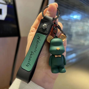 Keyring%20Bow%20Tie%20Bear%20silicone%20Rubber%20Metal%20-%20Image%202