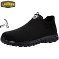 【selevn roind】 LARNMERN Work Safety Shoes Men Women Steel Toe Lightweight Slip On Breathable Non-slip Summer Shoes For Construct Safety Boots.