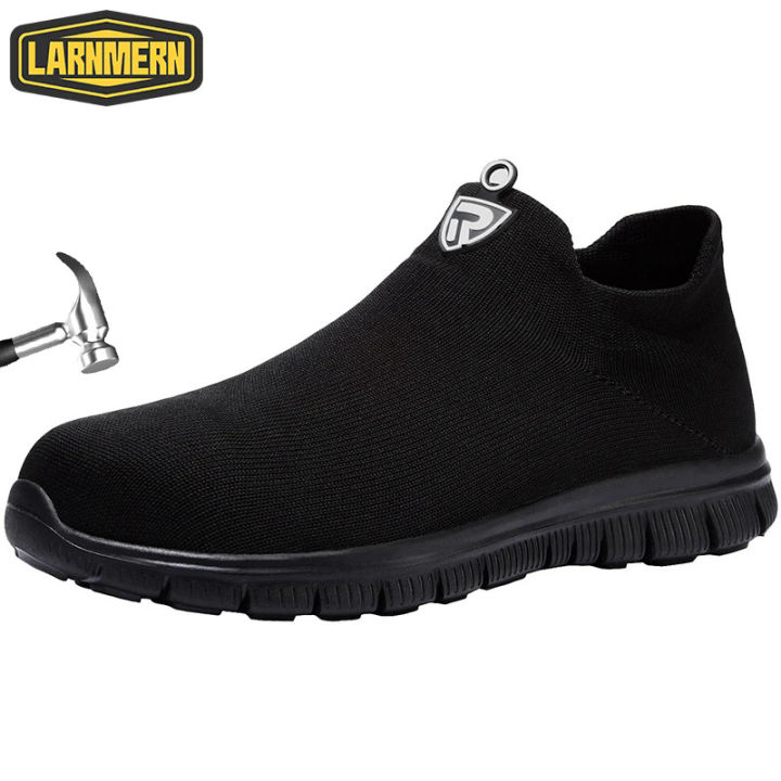 【selevn roind】 LARNMERN Work Safety Shoes Men Women Steel Toe Lightweight Slip On Breathable Non-slip Summer Shoes For Construct Safety Boots
