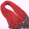 New 5pcs 2mm Leather Cord Wax Rope Chain Necklace Extender Chain Lobster Clasp DIY Jewelry Accessories. 