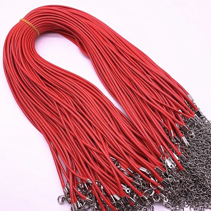 New%205pcs%202mm%20Leather%20Cord%20Wax%20Rope%20Chain%20Necklace%20Extender%20Chain%20Lobster%20Clasp%20DIY%20Jewelry%20Accessories%20-%20Image%203