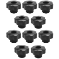 XHHDQES 10 Pcs M10 10mm Dia Thread Black Plastic Star Head Clamping Knob Grip. 