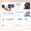 AUN A004 Pro Projector Portable Full HD Home Cinema 4K Movie Decode 1080P Video Projector Electric Focus. 