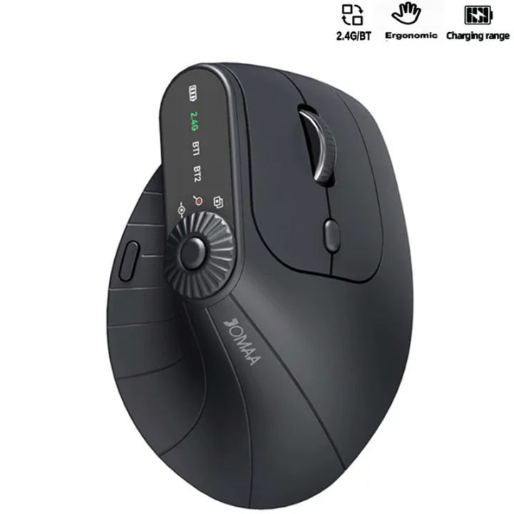 【Trusted】 Multi-Device Vertical Ergonomic Mouse With Function Adjustment Kno Rechargeable 2.4G Mouse for PC