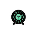 Alarm Clock Luminous 4 inchRound Silent Analog Table Clock Non-Ticking, Operated with Loud Alarm for Bedroom.