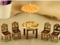 HarnezZ Wooden Mini Table Chair Set Toys Pretend Role Play Game Play House Kitchen Accessories Toy Set of 5 pcs. 