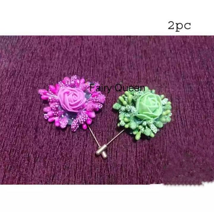 Artificial flower hijab pin for girls and women - 2 pcs.